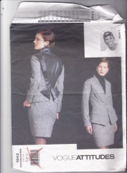 1843 VOGUE BYRON LARS 1 BUTTON JACKET, RAISED WAIST SKIRT PATTERN 14-18 Uncut